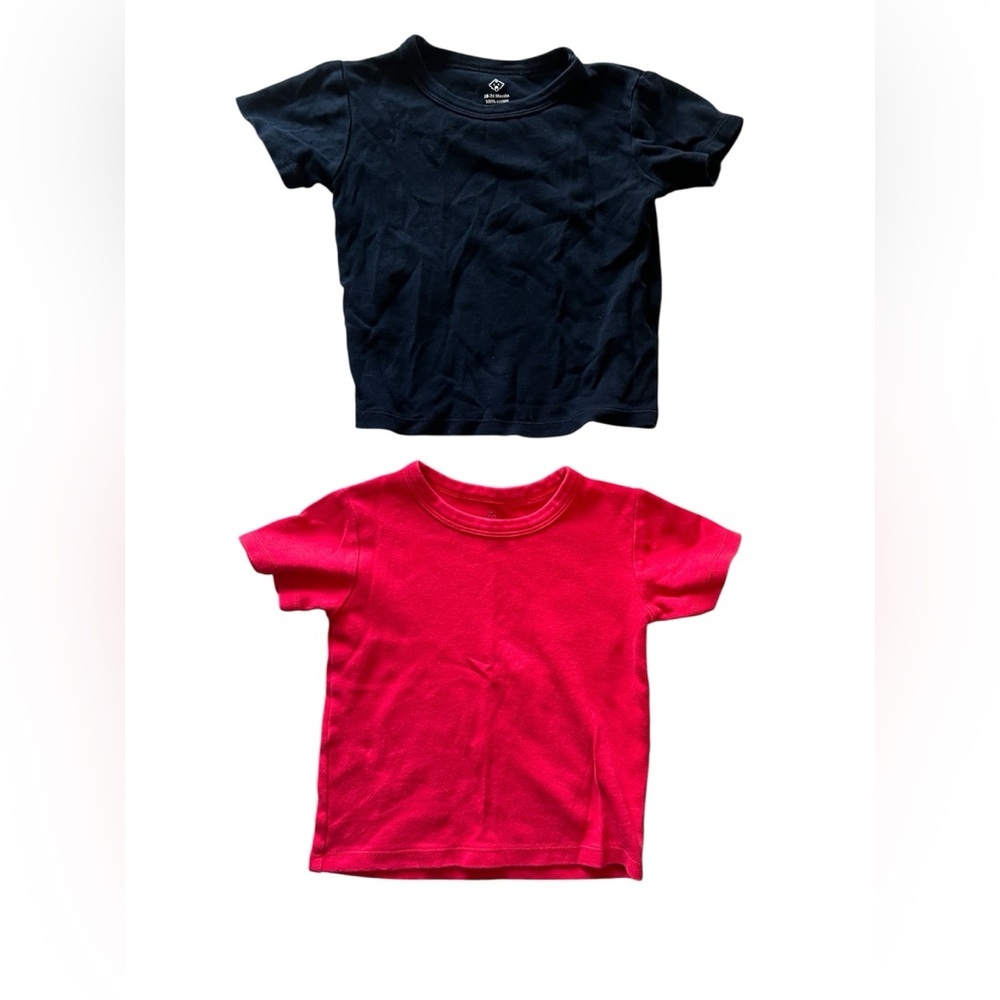 Unisex Toddler Red and Black Tshirt Bundle | 18-24M